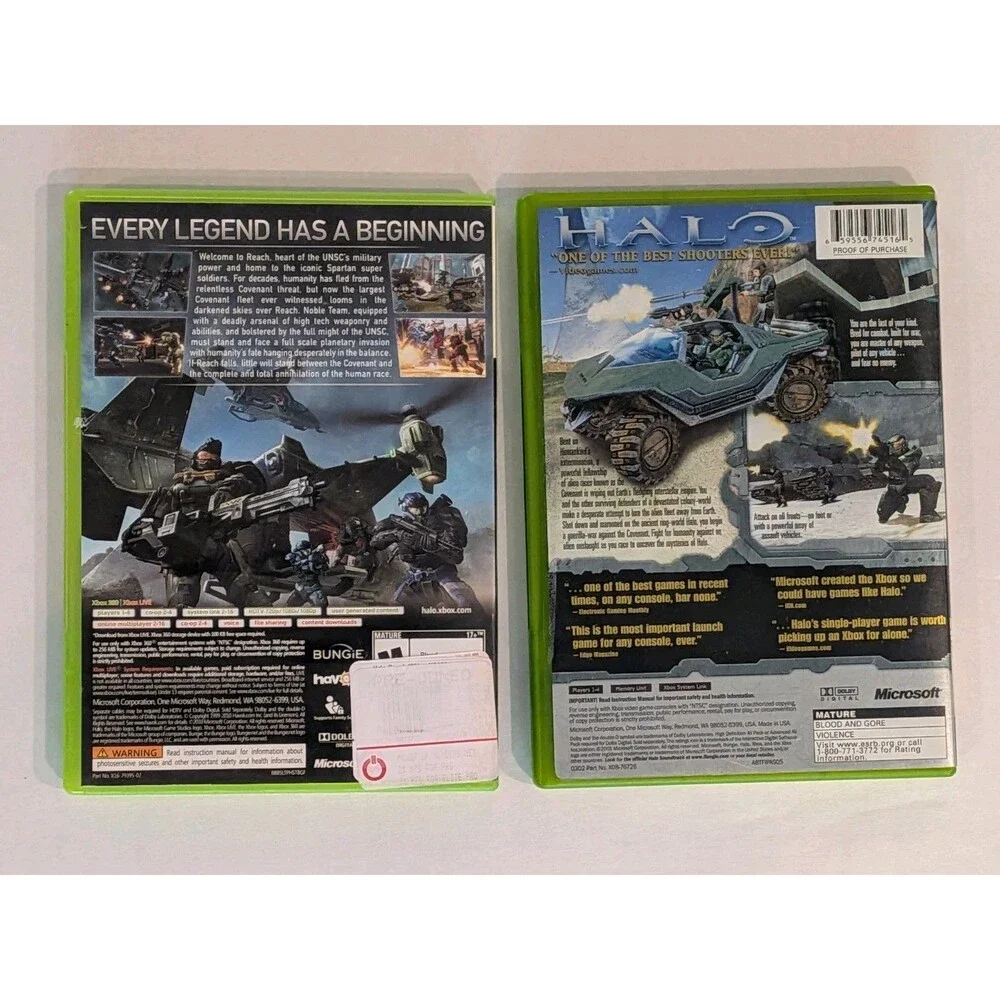 Halo: Combat Evolved & Halo Reach Microsoft XBOX & XBOX 360 Game Of The Year